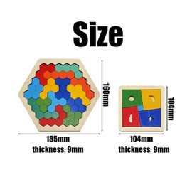 CVFRTT 2 Pieces Of Colorful Wooden Puzzles, Children'S Educational Toys, Early Childhood Education Toys, Geometric Toys, Children'S Creative Toys