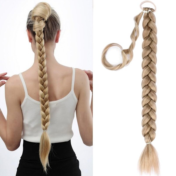 VOPPIS Long Braided Ponytail Extension 30 Inch Pre stretched Braiding