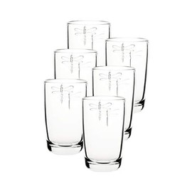 La Rochere Set Of 6, 14-ounce Dragonfly Double Old Fashioned Glasses