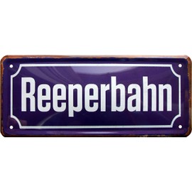 WOGEKA ART Retro Tin Sign - Reeperbahn Hamburg Altona Kiz - Funny Saying as a Gift Idea for Birthday Christmas Decoration 28 x 12 cm Vintage Design Metal 1084