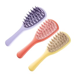 Outanaya 3pcs Hair Detangling Combs Portable Massage Comb for Deep Scalp Care Wide Tooth Hair Styling Brush