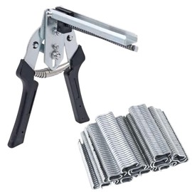 Type M Hog Nail Ring Pliers Kit with 600pcs M Clips, Hog Ring Chicken Duck Goose Dog Cat Rabbit Animal Cage Clamp for Animal Cages/Wire Fencing, Repair Hand Tools Clamp Wire Cage Fasten Plier