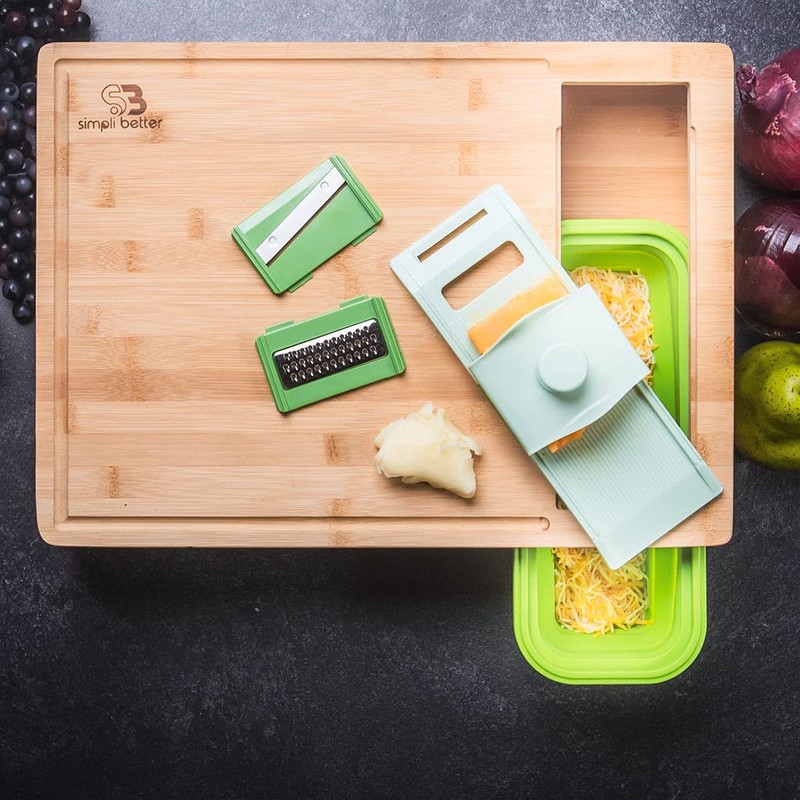 SB Simpli Better Cutting Board with Collapsible Containers and Graters