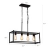 AMZASA Black Rectangle Island Lighting Rectangular Modern Industrial Chandelier 4