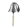 NKlaus Nickel Plated Brass Ship Bell with Holder & Ribbon