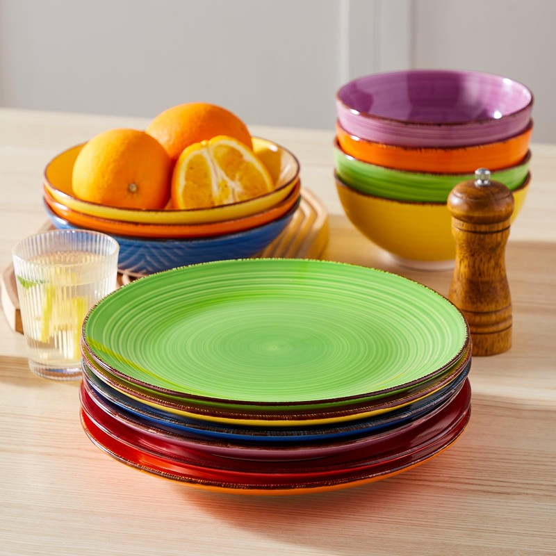 vancasso Bonita Dinner Plates, 10.5 Inch Ceramic Plates, Microwave, Oven