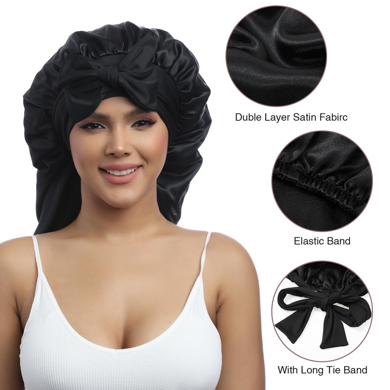 AWAYTR AWAYTR Long Satin Bonnet for Women - Double Layer