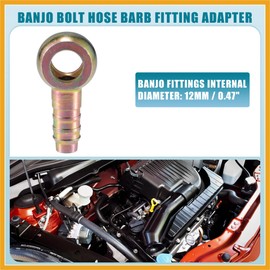 Partuto Universal Banjo Bolt 12mm OD Banjo Bolt Hose Barb Fitting Adapter Replacement for Motorcycle Car Metal Bronze Tone (Set of 2) Replacement