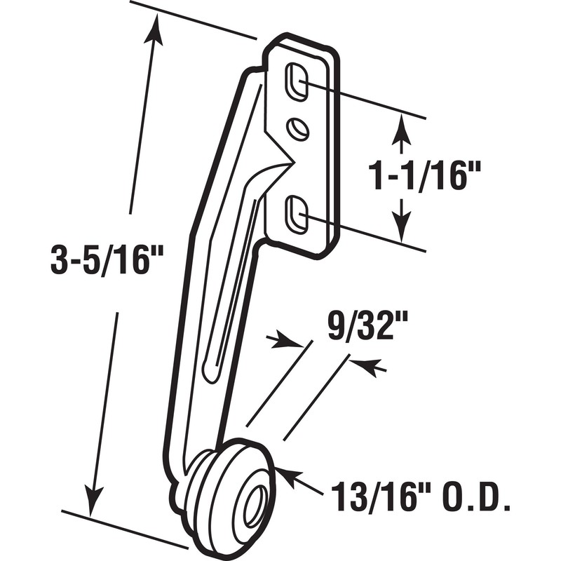 Slide-Co 22797 Right Hand Drawer Track Roller, 13/16"