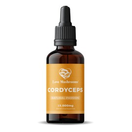 Love Mushrooms Cordyceps Mushroom Supplement, 15,000mg Tincture 30ml, Liquid Drops to Support Energy, Endurance & Natural Passion, Vegan, Made in The UK