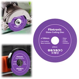 Flintronic 1 x Diamond Cutting Disc, Diameter 100 mm x 15 mm Glass Cutting Disc, 20 mm Inner Glass Cutting Disc, Diamond Saw Blade Cut, for Glass, Ceramic, Ceramic Tiles (Purple)