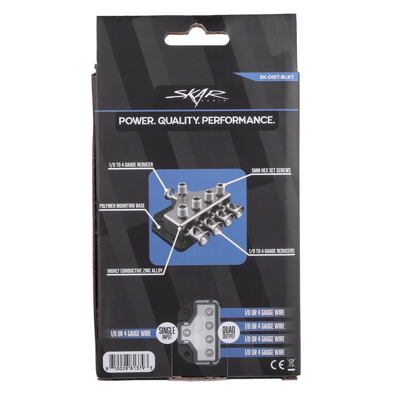 Skar Audio x1 0/4 Gauge Input to x4 0/4 Gauge