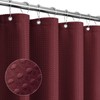Gibelle Burgundy Red Shower Curtain, Waffle Weave Textured Fabric Shower