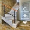 UOKRR Metal Handrail Wood Grain for Elderly, 3 Step Hand