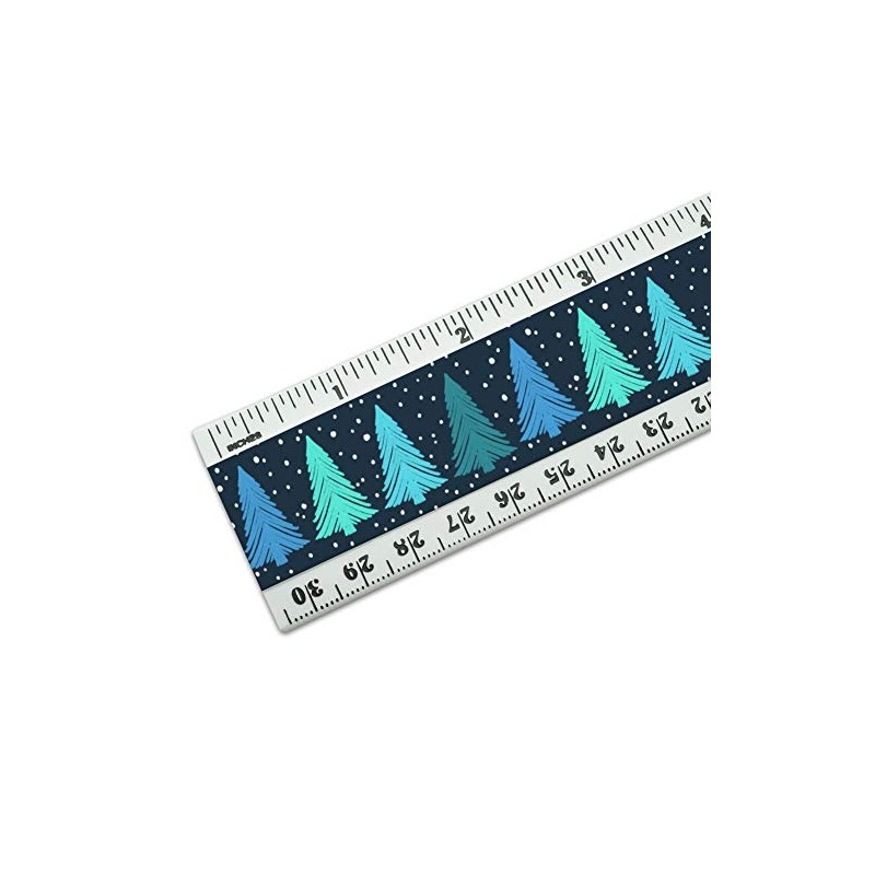 Snowy Christmas Trees Pattern 12 Inch Standard and Metric Plastic