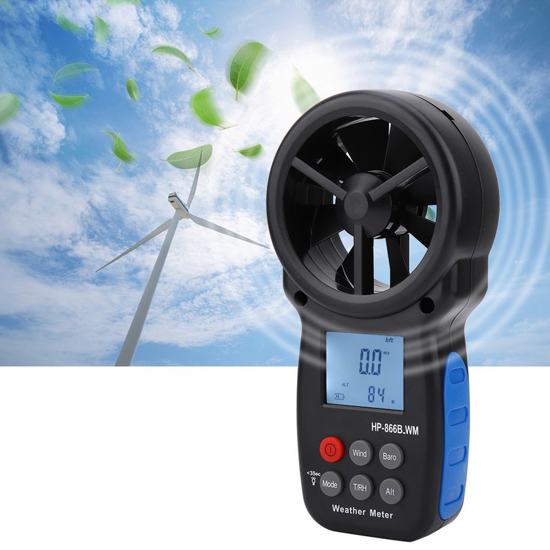 866B-WM Handheld Digital Wind Speed Meter Air Volume Measuring Anemometer