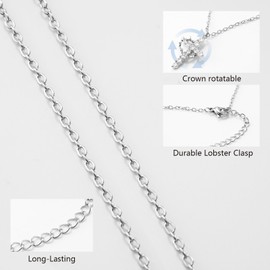 NMAVXKLI Cross Necklace Pendant With Crown For Women 18k Gold/White Gold Plated Paved Cross Rotated Crown Necklace Jewelry (Gold)