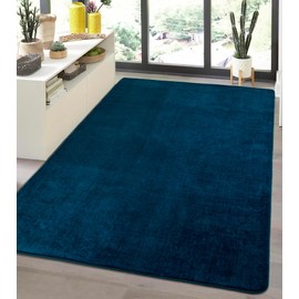 Andecor Soft Area Rug, 4x6 Navy Blue Washable Rugs for Living Room Bedroom, Indoor Fluffy Carpets for Dorm Boys Girls Kids Room Nursery Home Decorations