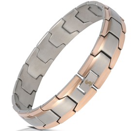 Smarter LifeStyle Men's Elegant Surgical Steel Bracelet With Wide Links, 4 Colours to Choose From, Stainless Steel
