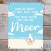 Seagull Metal Sign XL 21 x 28 cm with Saying