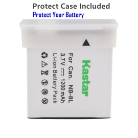 Kastar NB-8L Battery (2-Pack) and Charger Kit for Canon NB8L and CB-2LAE Work with Canon PowerShot A2200, A3000 is, A3100 is, A3200 is, A3300 is Cameras