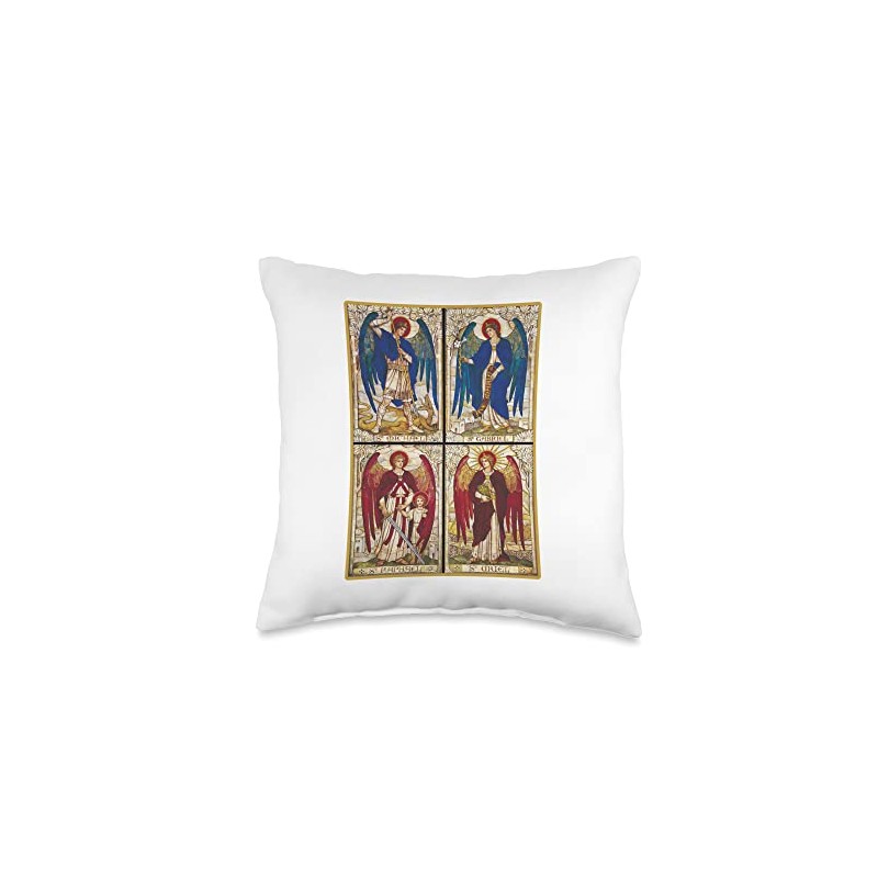 Archangels Gabriel Michael Uriel Raphael Throw Pillow