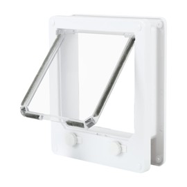 Cat Door Interior Door - White Cat Flap Door for Walls | in Wall Cat Door, Pet Exterior Door, Inside Dog Door for Indoor Home Interior Exterior Window