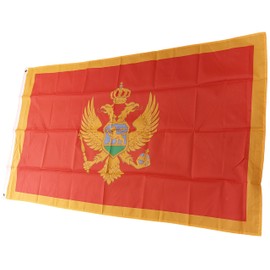 NWFlags Montenegro Flag 5ft x 3ft 75d Premium Polyester Suitable For Flagpoles | Strong Polyester 5x3 foot material flag with Eyelets