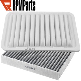 RPMParts Cabin & Engine Air Filter Compatible with Toyota Corolla Yaris Matrix, Pontiac Vibe, Scion XD with Activated Carbon Premium Filter Replace# CF10285 AF5655-2PK