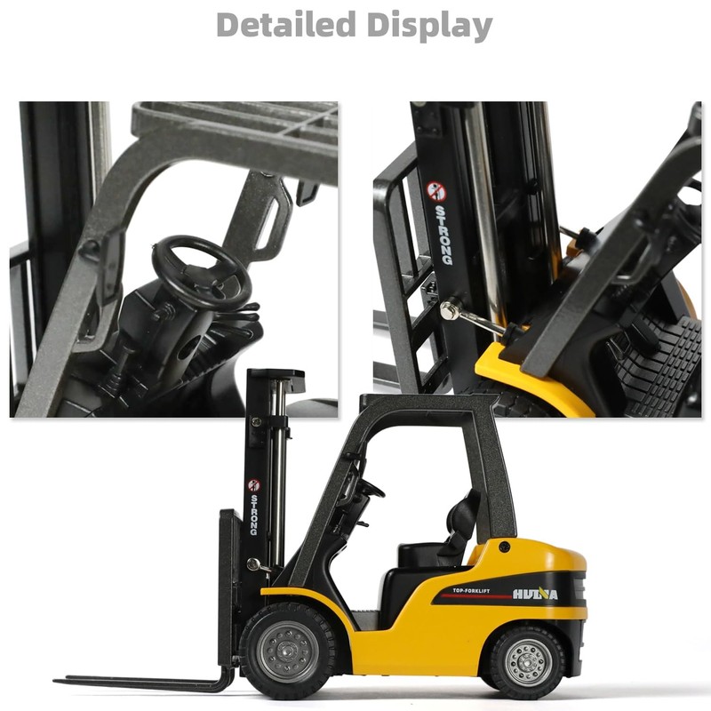 Risopen Forklift Toy 1:50 Metal Rod Forklift Model Mini Engineering
