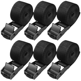 Pack of 6 Short Tie Down Straps, 100 cm, Adjustable Lashing Straps, 250 kg Load Capacity, Small Fastening Straps with Stainless Steel Buckle, Tension Strap Mounting Strap for Car, Bicycle Carrier &