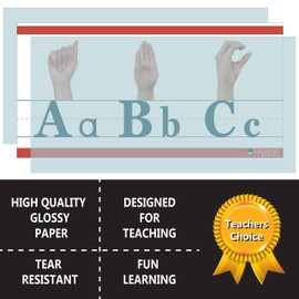 American Sign Language ABC and counting to 10 Alphabet strip Line matte (9"x150") Young N Refined