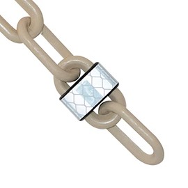 Mr. Chain Reflective Plastic Barrier Chain, Army Tan, 2-Inch Link Diameter, 25-Foot Length (52055-25)