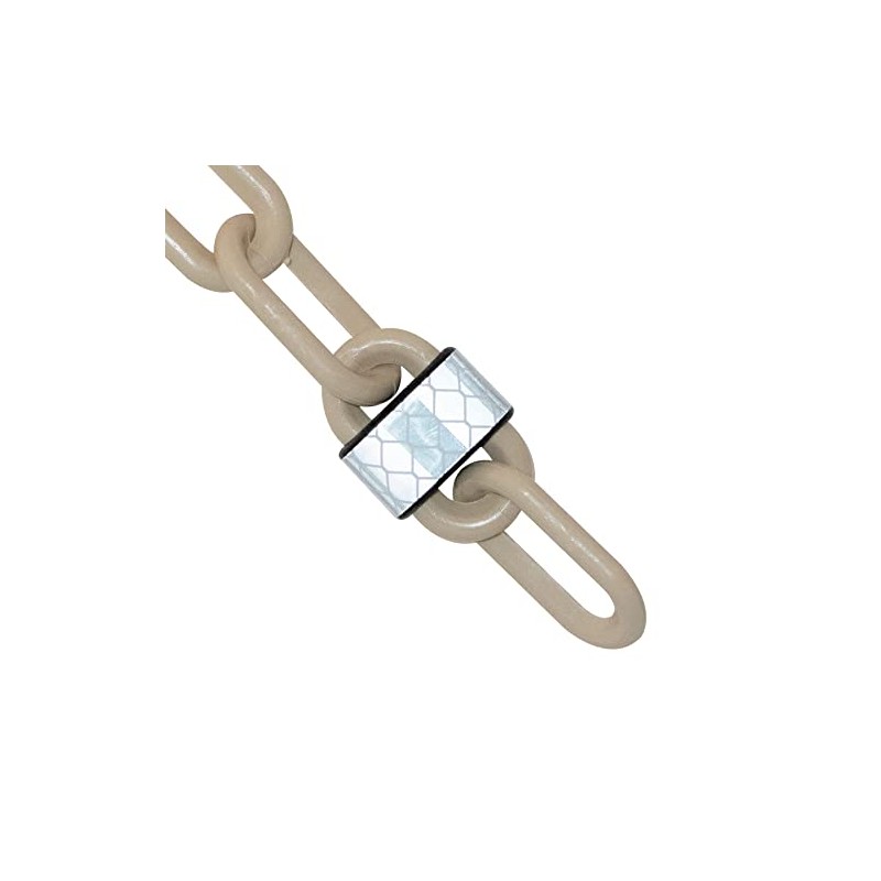 Mr. Chain Reflective Plastic Barrier Chain, Army Tan, 2-Inch Link