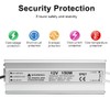 150W 12 Volt LED Power Supply, Waterproof IP67 LED Driver,
