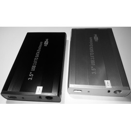 KesCom 3.5 Inch (8.9 cm) USB 3.0 Super High Speed External Aluminium HDD Hard Drive Enclosure in Black for SATA I, SATA II and SATA III Backwards Compatible with USB 2.0