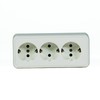 White Surface-Mounted Socket 3-Way Child Protection Fireproof