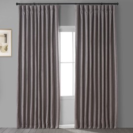 HPD Half Price Drapes Extra Wide Faux Linen Room Darkening Curtain (1 Panel) 100 X 96, BOCH-LN18511-96-DW, Mink