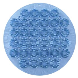 katmerio Rutschfestes Silikon Massagepad, Rückenschrubber, Fußbürste Wäscher Massagegerät Dusche mit Saugnapf Silikon, Fußkreislauf Entlastet müde Füße(Blau)