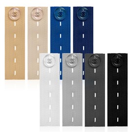 Jeffdad Elastic Waist Extenders, Adjustable Elastic Button Extender Waist Extenders Waistband for Jeans Pants Button Extender Women and Men Jeans Dress (8 Colors)