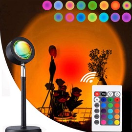 Sunset Light, GreenGee Rainbow Sunset Light, Projector Light, Convert Sunset to 16 Lighting Effects Night Atmosphere Light, Sunset Sunset Light, Bedside Torchiere Light, Large (X-Large)