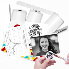 Paper for Sticker Printer, Printer Paper for Pocket Printer, Thermal Paper for T02/Q02/M02X/M02L, 2 Years Sticky Phomemo Paper, Black on White Liene Photo Printer Paper, 3 Rolls 50 mm x 3.5 m