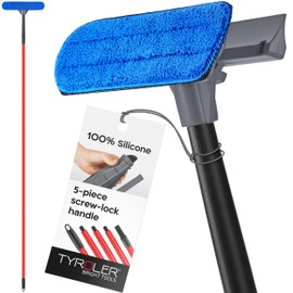 Tyroler Professional Window Squeegee for Home, 12"-80" Long Squeegee for Window Cleaning, 2-in-1 Window Cleaning Squeegee Kit, Indoor & Outdoor Window Cleaner Tool for High Windows & Glass