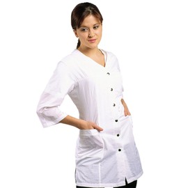 JMT Beauty 3/4 Sleeve White Salon Smock (XS (0-4))
