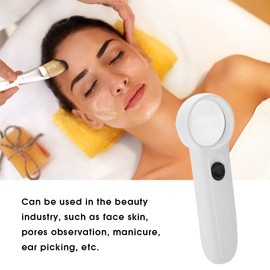 Lupa de Mano 5X Lupa de plástico ABS con iluminación LED para la Piel de la Cara, observación de poros, manicura(MG6B-3 5times)
