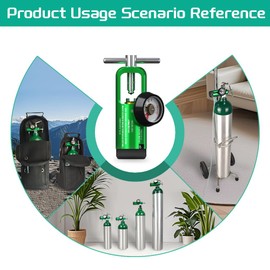 Oxygen Regulator for Oxygen Tank CGA870 Connection, Adjustable Flow 0-15 LPM, Portable Oxygen Tank Regulator Brass Sleeve Design (1)