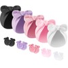 BQUBO Newborn Baby Bow Knot Turban Hat Mittens Set Hospital