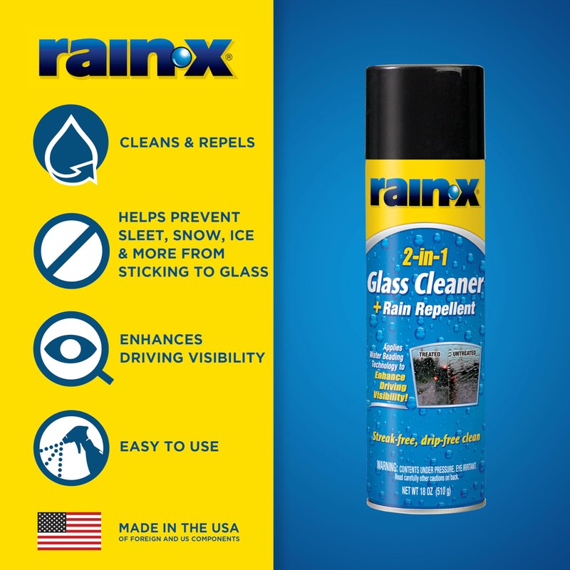 Rain-X 5080233 2-In-1 Glass Cleaner Plus Rain Repellent, 18 Ounce