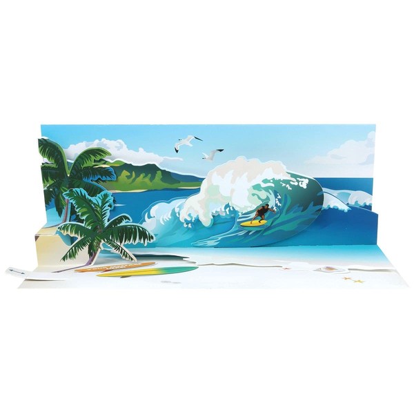 Up With Paper Pop-Up Panoramics Sound Greeting Card - Big Wave, multi colored (Model: 0048641386817_mfn)