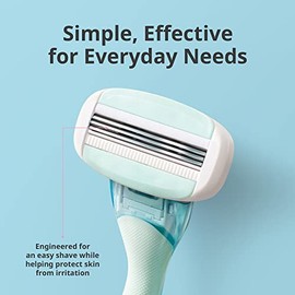 Dorco EVE 3 Razor Smooth Touch™ para mujer, incluye 1 mango de afeitar y 6 repuestos de hoja de afeitar de larga duración (mango + 6 repuestos)
